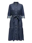 ONLY - Onlsevigny Frill 3/4 Sl Long Dress Dnm - S&auml;rkkleidid - M