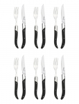 Laguiole By H&acirc;ws - Laguiole By H&acirc;ws 6 Steak Knives And 6 Forks - Black Wood - S&ouml;&ouml;giriistade komplektid - ONE SIZE
