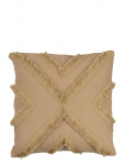 J-Line - Cushion Cross Sq Polyes Beige - Padjad - W40CM