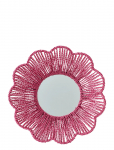 J-Line - Wall Mirror Raffia Dark Pink - Seinapeeglid - ONE SIZE