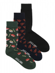 Jack & Jones - Jacgareth Food Socks 3 Pack - Tavalised sokid - ONE SIZE