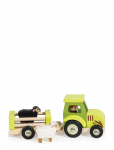Mentari - Tractor With Trailer And Sheep - Puidust kujud - ONE SIZE