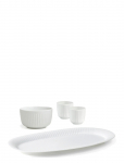 K&auml;hler - Hammersh&oslash;i Oval Serving Dish, Bowl , 2Xespresso Cups - Serveerimisvaagnad - 40 CM