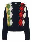 Ganni - Argyle Knit Crew Neck Sweater - Pulloverid - XS