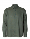 Selected - Slhregkylian Linen Ls Shirt - Linased s&auml;rgid - L