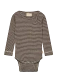Petit Piao - Ppdante Body L/S Merino Wool Stripe - Pikkade varrukatega bodid - 80