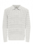 ONLY & SONS - Onskicker Life Rlx  Ls Cabel Polo Knit - Pikkade varrukatega kootud polos&auml;rgid - XXL
