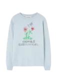 THE ANIMALS OBSERVATORY - Flowers Blue Dof Lonf Sleeve T-Shirt - Pikkade varrukatega T-s&auml;rgid - 14 Y