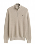 Gant - Waffle Knit Half-Zip Sweater - Poolpika lukuga džemprid - S