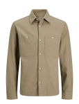 Jack & Jones - Jprblurayle Linen Bl. Solid Ls Shirt Sn - Vabaaja s&auml;rgid - M
