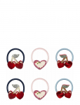 Mimi & Lula - 6 Ponies - Mini Red Cherries Mon Cheri - Juuksekummid - ONE SIZE