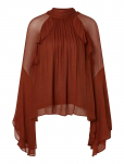 Malina - Therese Tie Neck Ruffled Chiffon Blouse - Pikkade varrukatega - 42