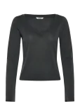 Monki - Long-Sleeved V-Neck Top - Pikkade varrukatega - M