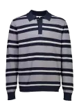 Lindbergh - Striped Knitted Polo L/S - Pikkade varrukatega kootud polos&auml;rgid - M