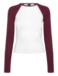 Gina Tricot - Contrast Long Sleeve Top - Pikkade varrukatega - S