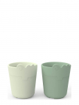Done By Deer - Kiddish Mini Mug 2-Pack Croco Green - Cups - &Oslash;6.5X H 7.8CM