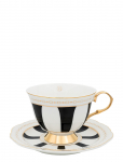 Hilke Collection - Cup With Saucer - Strisce Nero - Teetassid - 22 CL