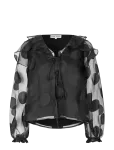 STINE GOYA - Dotted Organza, Multi Ruffle Raglan Top - Pikkade varrukatega - XS