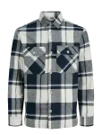 Jack & Jones - Jprrayle Melange Check L/S Overshirt Sn - Pealiss&auml;rgid - S