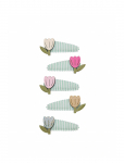 Mimi & Lula - 5 Clic Clacs - Mini Tulip Stripe Bouquet - Juukseklambrid - ONE SIZE