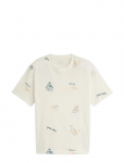 Tom Tailor - Relaxed Allover Printed T-Shirt - L&uuml;hikeste varrukatega - XL