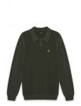 Lyle & Scott - Panelled Waffle Knitted Polo - Pikkade varrukatega - XS