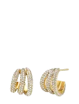 Bud To Rose - Iris Trio Earring Clear/Gold - R&otilde;ngad - ONE SIZE