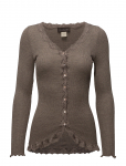 Rosemunde - Rwbabette Silk Ls V-Neck Lace Cardi - Kardiganid - XL