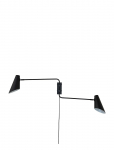 Dyberg Larsen - Cale Sort V&aelig;glampe Med / 2 Arme - Seinalambid - L50CM
