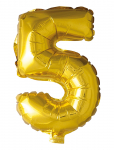 Joker - Foil Balloon Number 5 Gold 86 Cm - Peotarbed - 86 cm