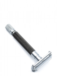 Parker - 74R - Graphite - Satin Chrome Textured Heavy Weight Butterfly Open Safety Razor - Hair Removal - ONE SIZE