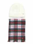 Lauren Ralph Lauren - Plaid Wrap Scarf & Knit Beanie Set - Kerged sallid - ONE SIZE