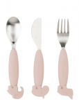 Done By Deer - Easy-Grip Cutlery Set Deer Friends Powder - S&ouml;&ouml;giriistad - H:14.4CM