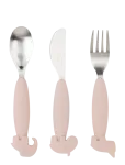 Done By Deer - Easy-Grip Cutlery Set Deer Friends Powder - S&ouml;&ouml;giriistad - H:14.4CM