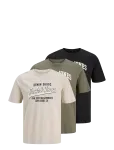 Jack & Jones - Jjethan Tee  Ss Crew Neck  3Pk Mp Noos - L&uuml;hikeste varrukatega - XL