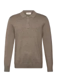 Lindbergh - Ecovero L/S Zip Polo - Pikkade varrukatega kootud polos&auml;rgid - M