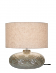 House Nordic - Misa - Table Lamp, Green Ceramic With Lampshade - Laualambid - 44X36X36CM