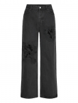 Monki - Missy Lw Loose Jeans Emb. - Laiad - 28