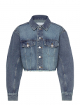 Monki - Cropped Oversized Barrel-Sleeved Denim Jacket - L&uuml;hikesed teksap&uuml;ksid - XL