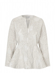 STINE GOYA - Textured Fil Coupe, Flared Hem Zip-Up Top - Pikkade varrukatega - L