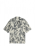 Tom Tailor - Loose Viscose Cotton Resort Shirt - Mustriga s&auml;rgid - XXL