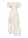 Sleeper - Belle Linen Dress With Rose Detail In Painsies - Maksikleidid - XL