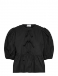 Ganni - Cotton Poplin Peplum Blouse - L&uuml;hikeste varrukatega - 38