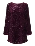 ONLY - Onlanika Sequins Ls Bow Dress Wvn Cs - L&uuml;hikesed kleidid - XL