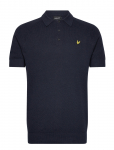 Lyle & Scott - Linen Blend Knitted Polo - L&uuml;hikeste varrukatega kootud polos&auml;rgid - S