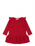 Petit Piao - Dress L/S Frill Modal Heart - Pikkade varrukatega vabaajakleidid - 86