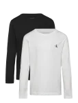 Calvin Klein - 2P Chest Mono Ls T-Shirt - Pikkade varrukatega T-s&auml;rgid - 128