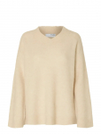 Selected - Slfsia Ras Ls Knit Long V-Neck Noos - Džemprid - XXL