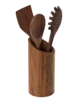 Satake - Utensils 3 Pcs & Utensil Rack Walnut - K&ouml;&ouml;gipurgid - ONE SIZE