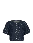 Vila - Vipal 2/4 Dot Denim Top - L&uuml;hikeste varrukatega - 38